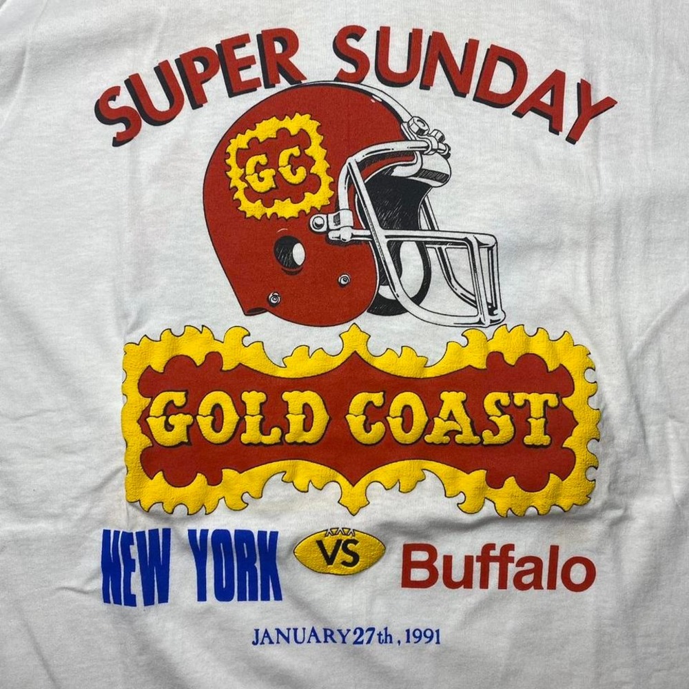 Vintage 90s 1990 Super Bowl x Desert Storm New York Giants Buffalo‎ Bills shirt